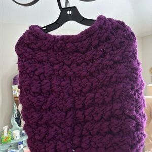 Luxurious Deep Purple Knit Scarf